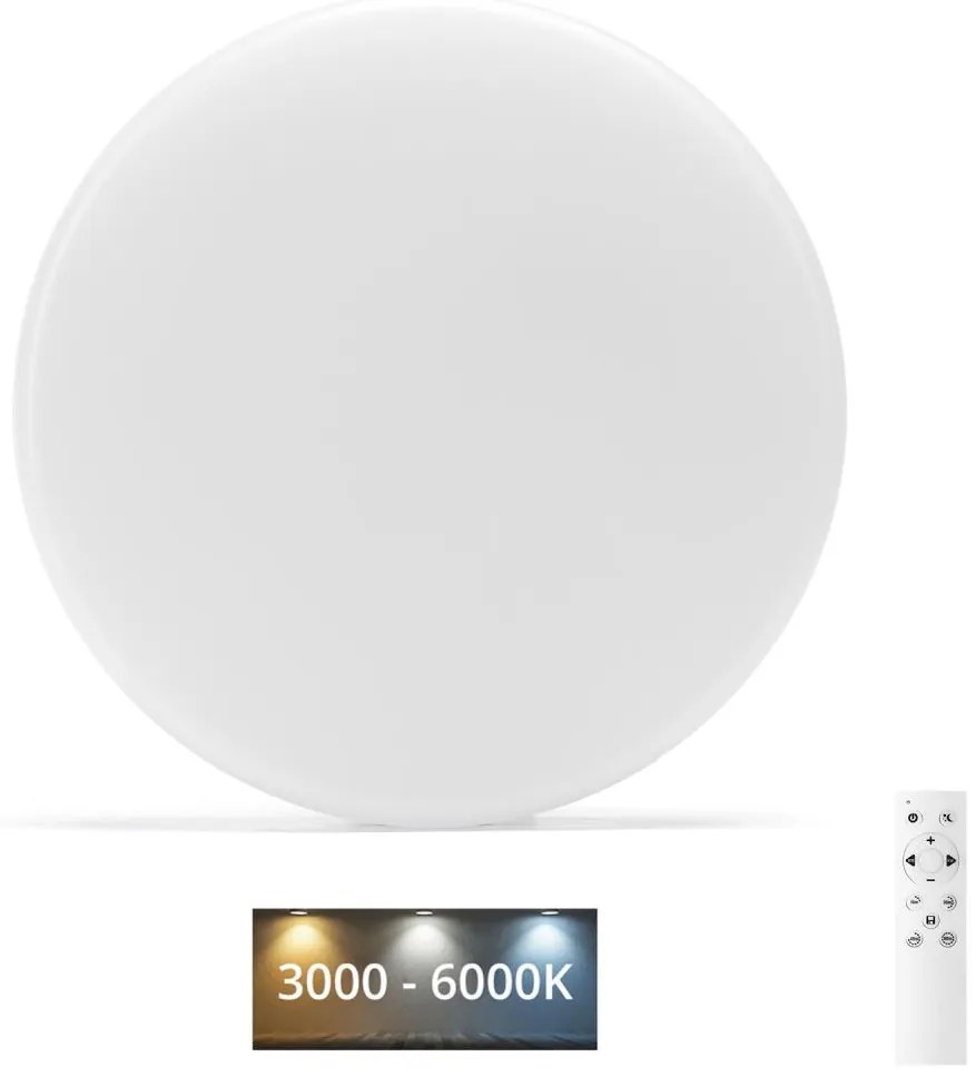Aigostar B.V. Aigostar - LED Fürdőszobai mennyezeti lámpa LED/18W/230V 3000-6000K IP54 + távirányító B10310M3J
