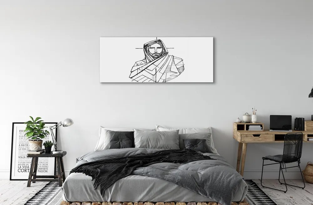 Akrilkép Jézus rajz 100x50 cm