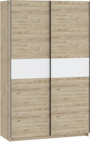 BERNO ruhásszekrény, 120 cm | Jackson hickory tölgy + Fehér
