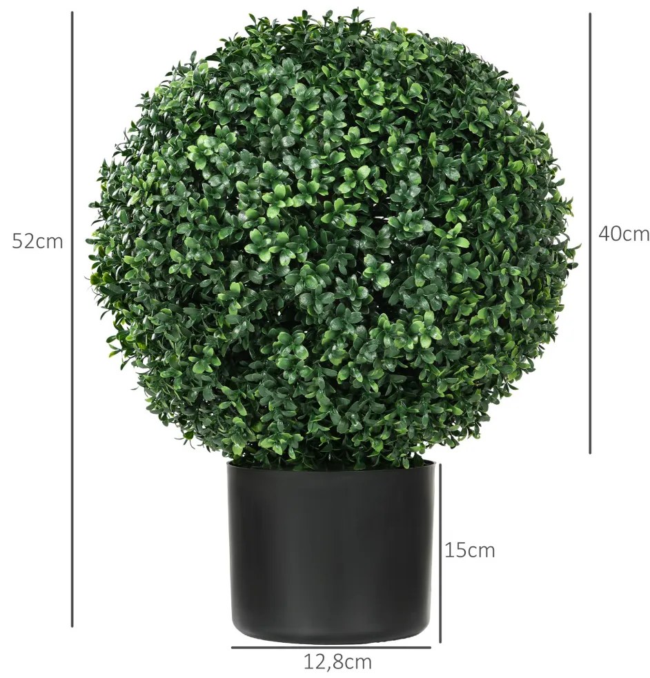 Műnövény szett, 2 db buxus, cserépben 52cm magas