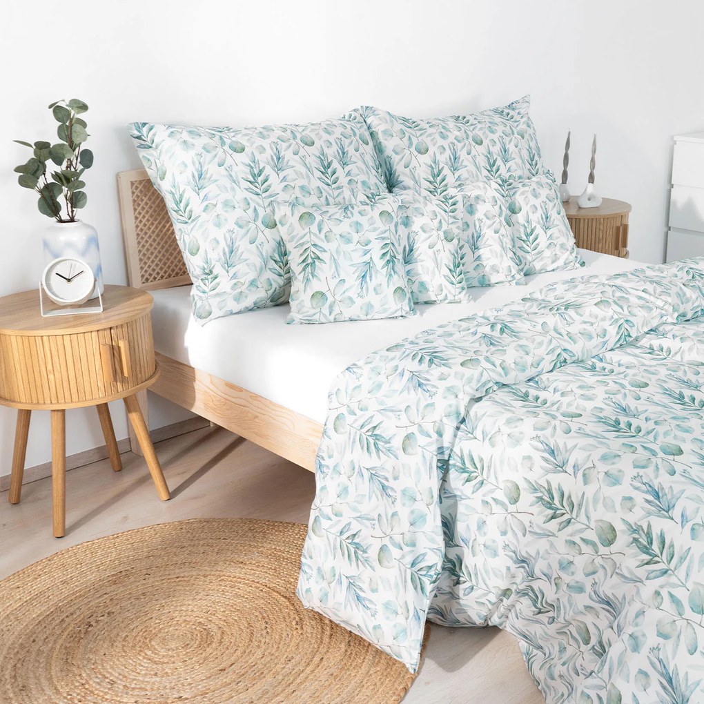 Goldea pamut ágyneműhuzat deluxe - akvarell levelek 200 x 200 és 2db 70 x 90 cm