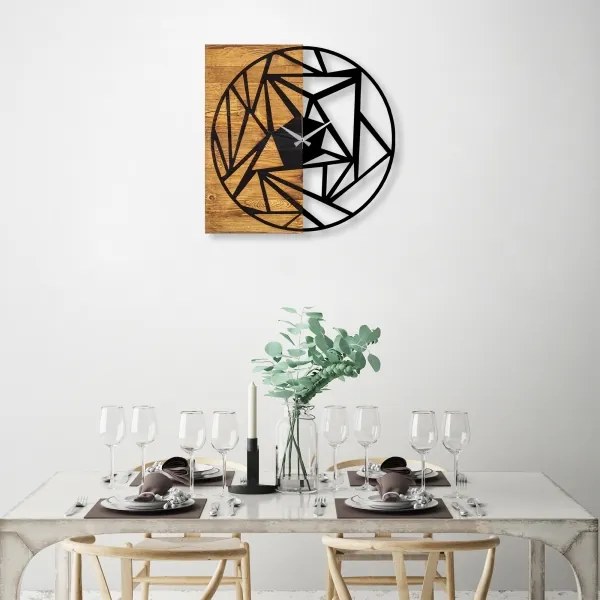 Fali óra 60x58 cm, 1xAA, fa/fém kivitel