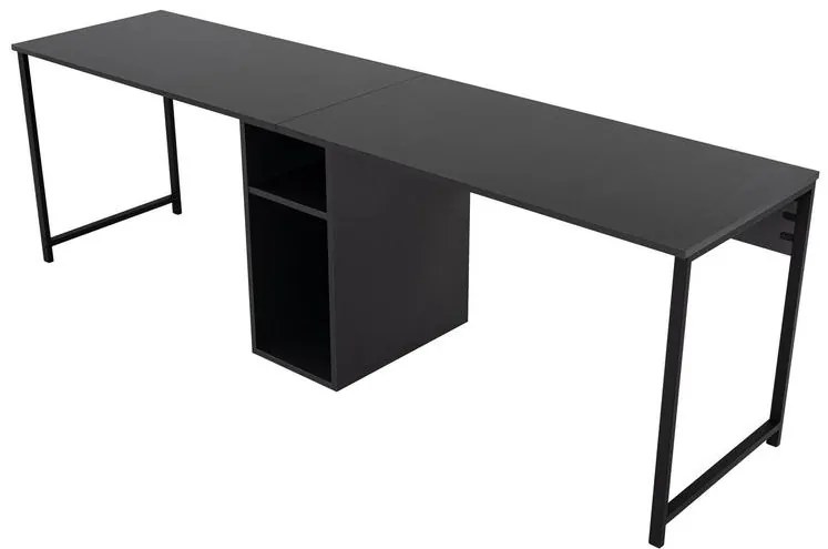 Íróasztal Twin Study Desk - Antracit, Fekete