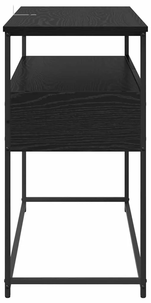 vidaXL Konzolasztal fiókkal Fekete tölgy 100 x 40 x 75 cm Faanyag