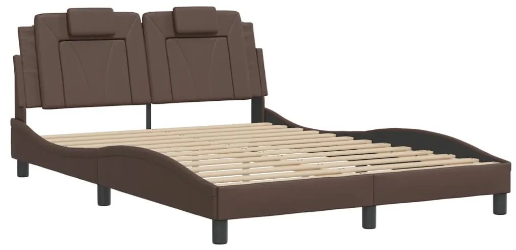 barna ágykeret Viana LED-ekkel matrac nélkül 140 x 200 cm