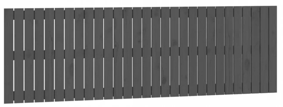 szürke tömör fenyőfa fali fejtámla 185 x 3 x 60 cm