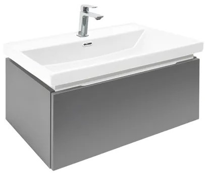 SAT Feel Fürdőszobaszekrény mosdóval és csapteleppel 60x30x44,8 cm antracit matt SATFEEL60ANTU4BA