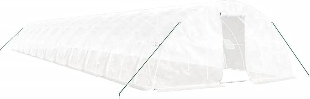 vidaXL fehér acélvázas melegház 110 m² 22 x 5 x 2,3 m