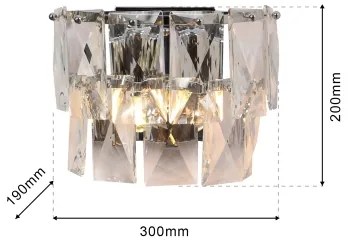 Fali kristály lámpa CHELSEA 2xE14/40W/230V króm