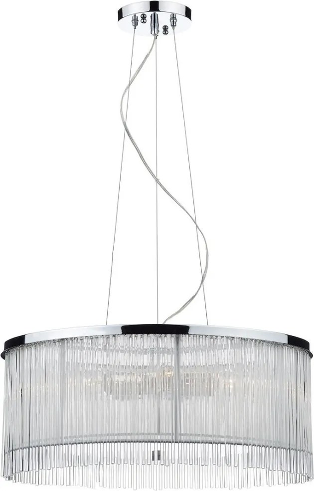 DAR LIGHTING JAP032 JAPAN Modern Függesztett Lámpa Csiszolt Króm, Átlátszó E14 IP20