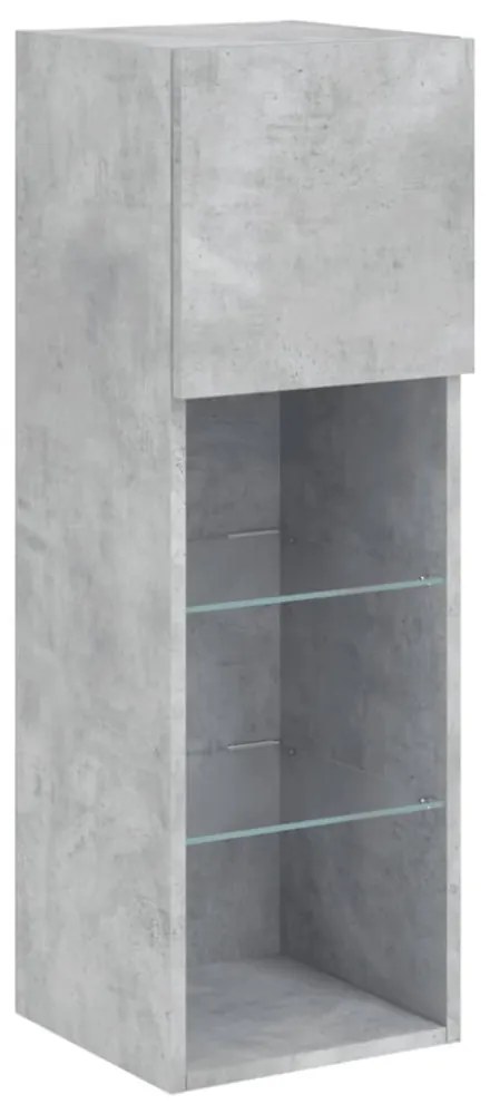 2 db betonszürke TV-szekrény LED-világítással 30,5 x 30 x 90 cm