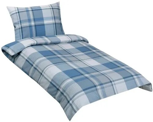 Bellatex Kocka krepp ágyneműhuzat kék, 140 x 200 cm, 70 x 90 cm, 140 x 200 cm, 70 x 90 cm