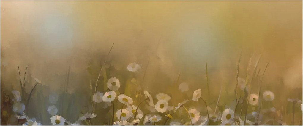 Kép - százszorszép olajfestmény (120x50 cm)