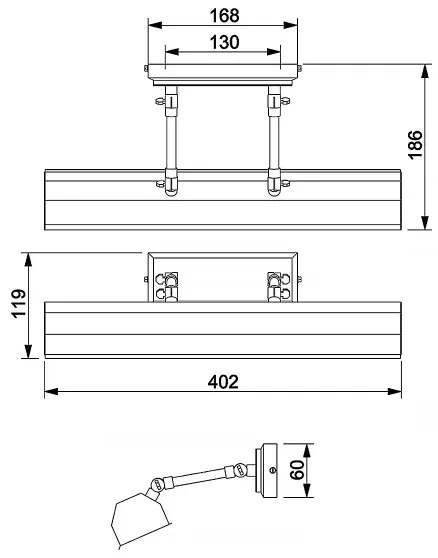 Elstead CHAWTON-PLM-PN - Képmegvilágító CHAWTON 2xE14/40W/230V króm