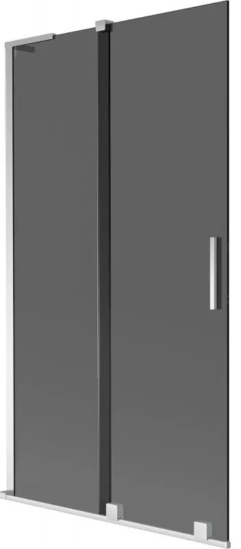 Mexen Velar L, 2 szárnyas eltolható kádparaván 100 x 150 cm, 8mm szürke üveg, króm profil, 896-100-003-41-01