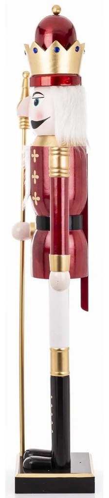 Nagy méretű karácsonyi diótörő figura fa piros 181 cm