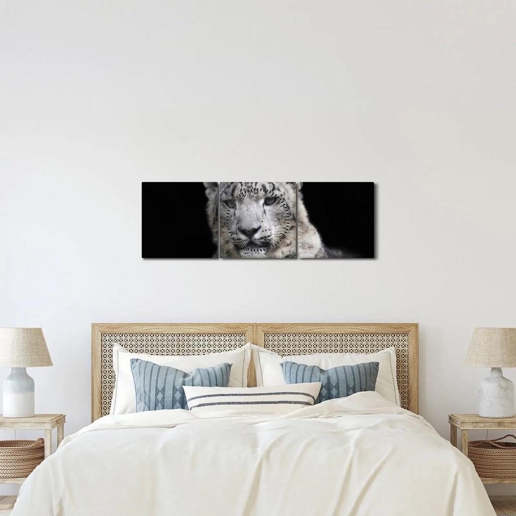 Kép - Snow Leopard (órával) (90x30 cm)