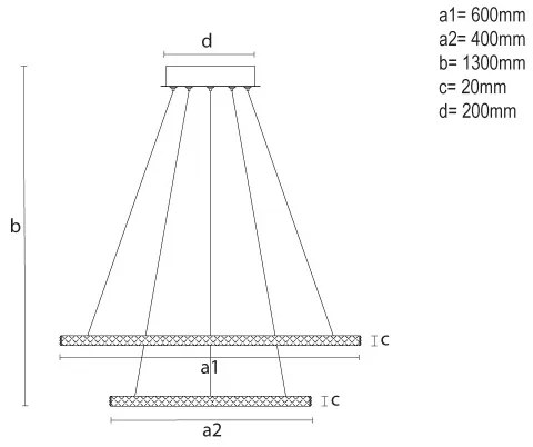 LED dimmelhető csillár kábelen LED/150W/230V 3000-6500K + távirányító