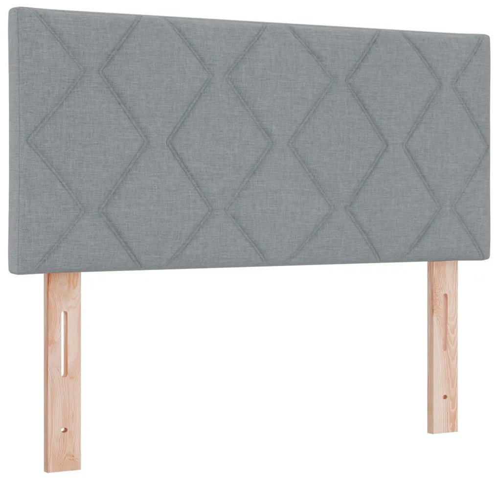 Boxspring ágy matraccal világosszürke 100x200 cm szövet