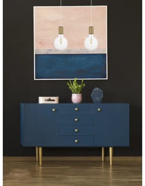 Csillár zsinóron MIROS 2xE27/60W/230V fehér/arany