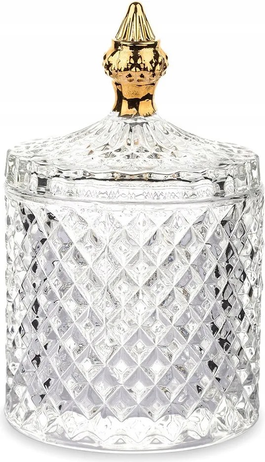 Törlőkendő Tároló Doboz Kozmetika Arany 18x11cm Üveg Díszített Fürdőszobai 20