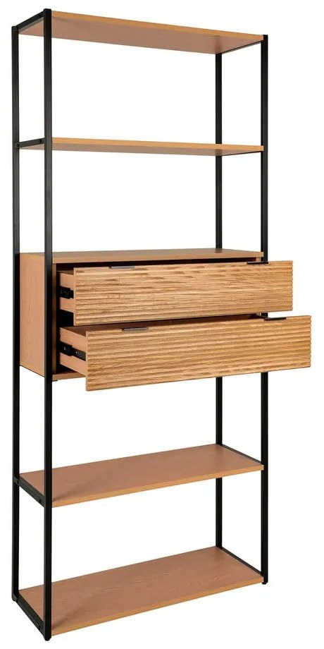 Natúr színű könyvespolc kőrisfa dekorral 84,5x200 cm Minato – House Nordic