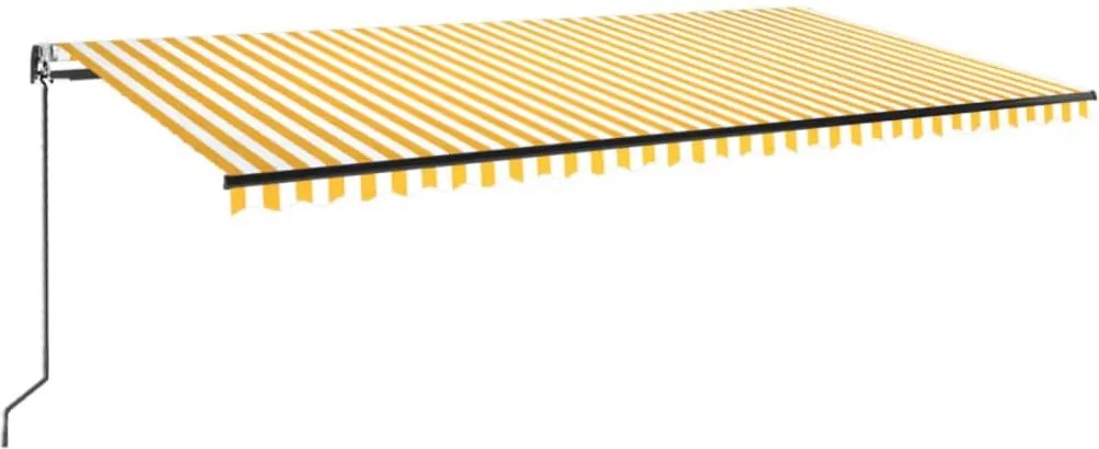 vidaXL sárga és fehér automata napellenző 600 x 350 cm
