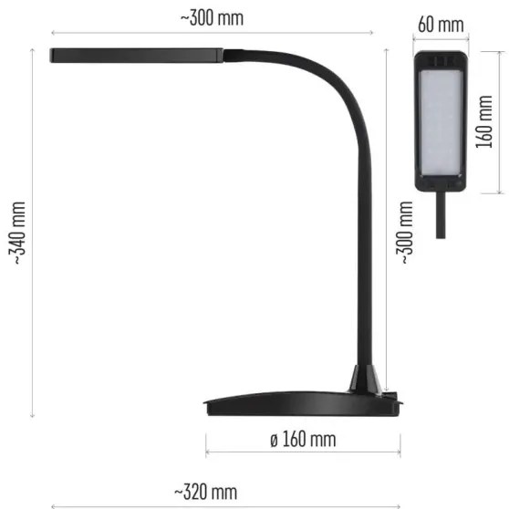 LED fényerőszabályozható asztali lámpa EDDY LED/6W/230V 3000/4500/6800K fekete