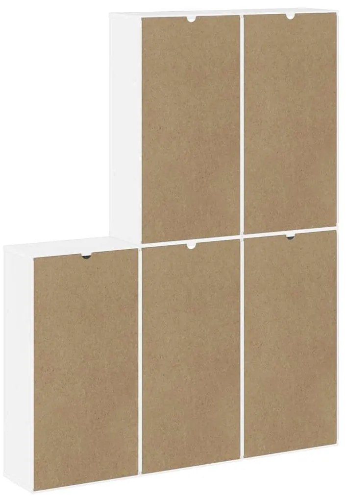 5 db fehér tömörfa fenyőfa oldalsó szekrény ODDA 40x24x79 cm