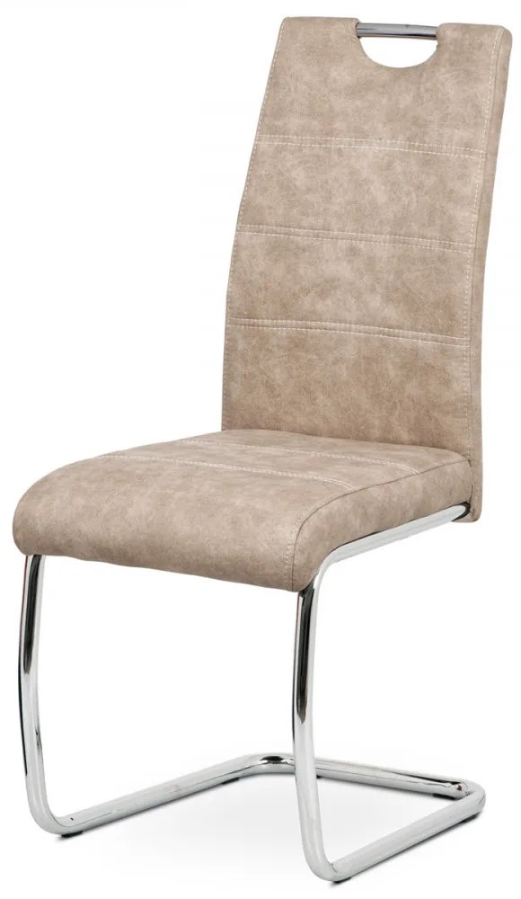 Modern Szánkótalpas Étkezőszék Vintage Latte Kárpittal Hc-483