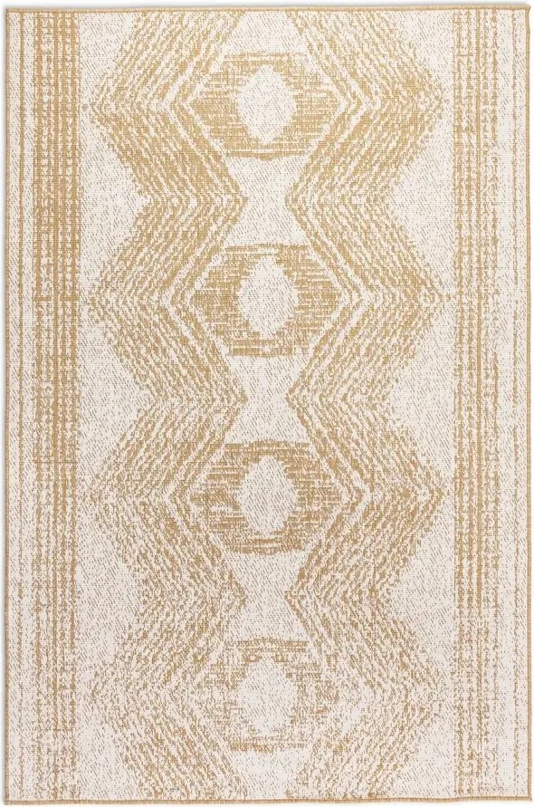 Teraszszőnyeg 160x230cm,sárga krémszínű kétoldalas lapos szövésű zsinóros