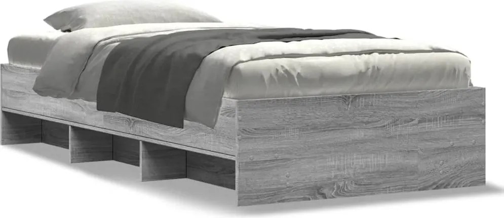 vidaXL sonoma tölgyszínű szerelt fa ágykeret 100 x 200 cm