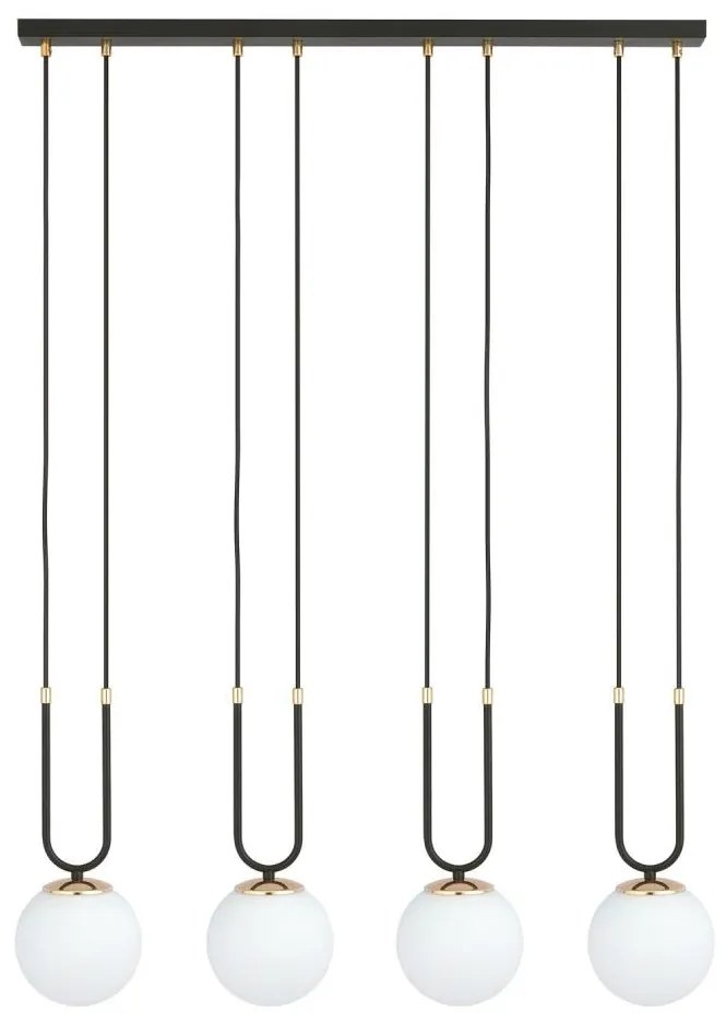 Csillár zsinóron GLAM 4xE14/10W/230V fekete