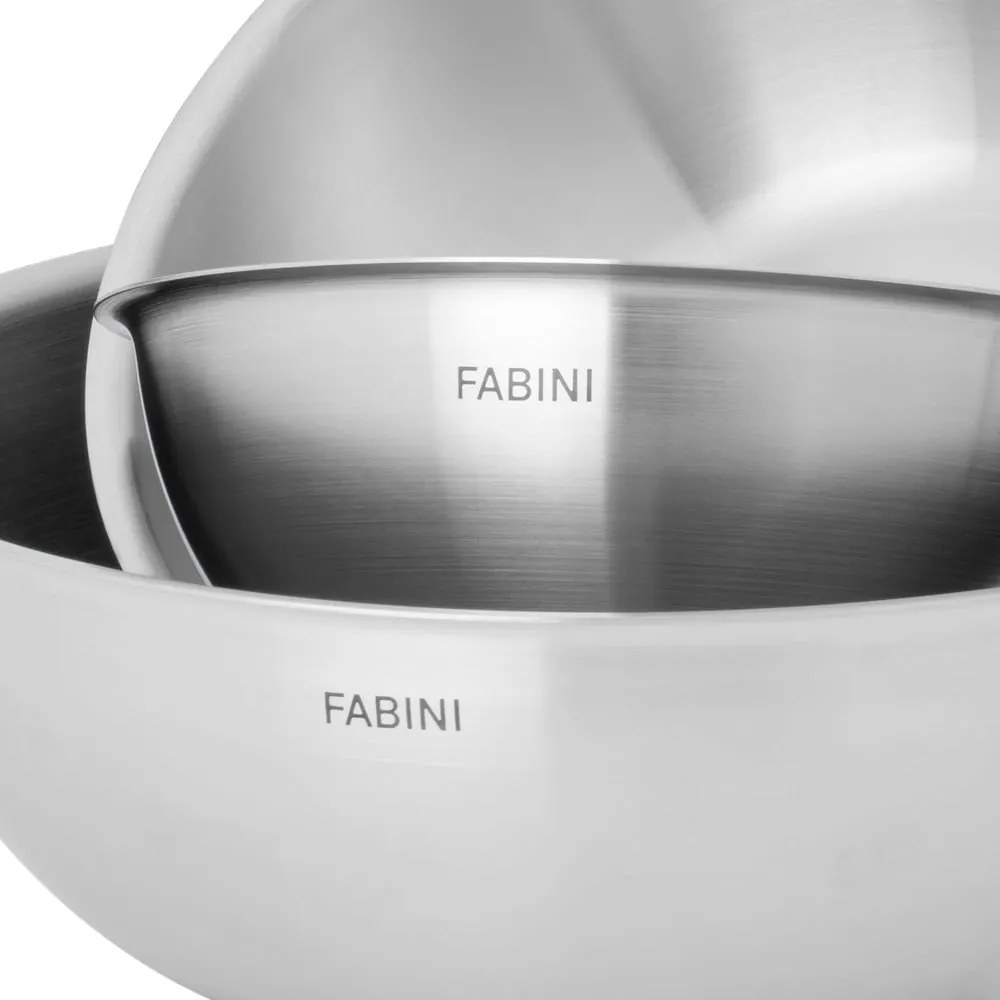 Ezüstszínű rozsdamentes acél tál szett 3 db-os ø 25,5 cm Lucca 3.0 – FABINI