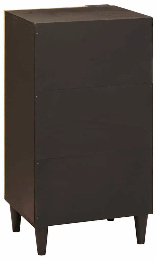 Széf polcokkal Fekete és Arany 40 x 33 x 75 cm tömör mangófa