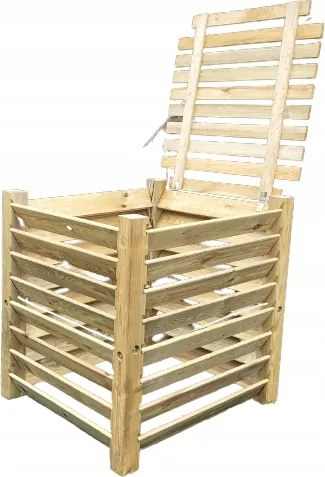 Fa komposztáló fedővel 100x100x105 1100 liter