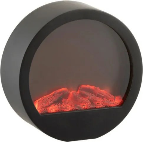LED dekoráció kerek kandalló COZY WARM 35x34,5 cm, fekete