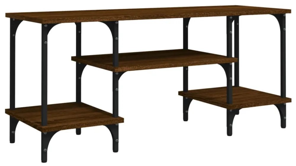 barna tölgyszínű szerelt fa TV-szekrény 102 x 35 x 45,5 cm