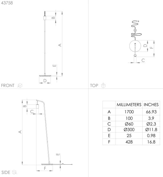 Eglo 43758 - Állólámpa CRANLEY 1xE27/40W/230V