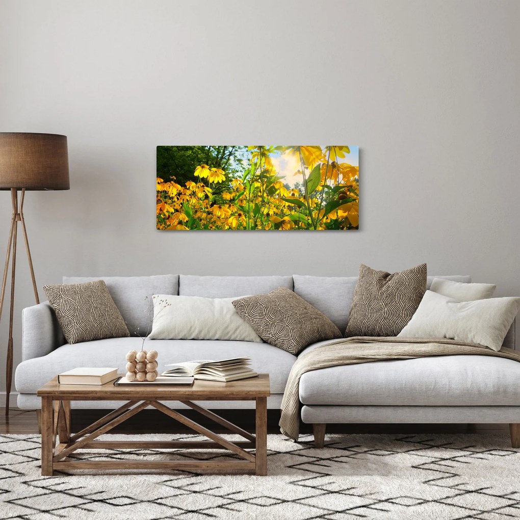 Sárga virágok képe (120x50 cm)