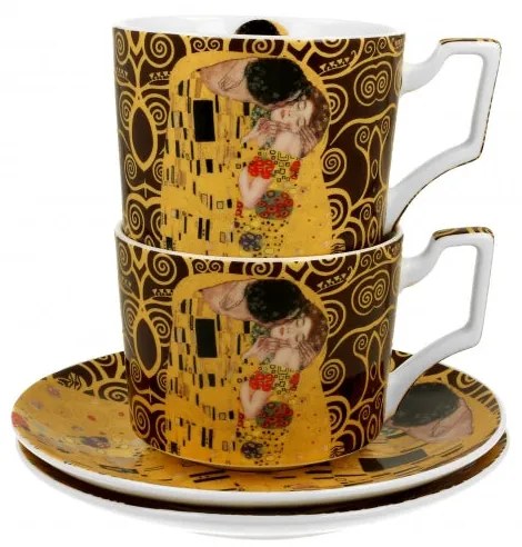 Gustav Klimt porcelán két személyes csésze szett 270 ml díszdobozban