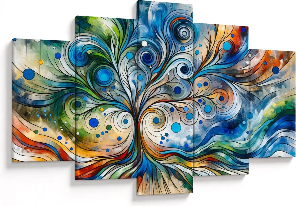 Kép – Színes energikus fa (150x105 cm)