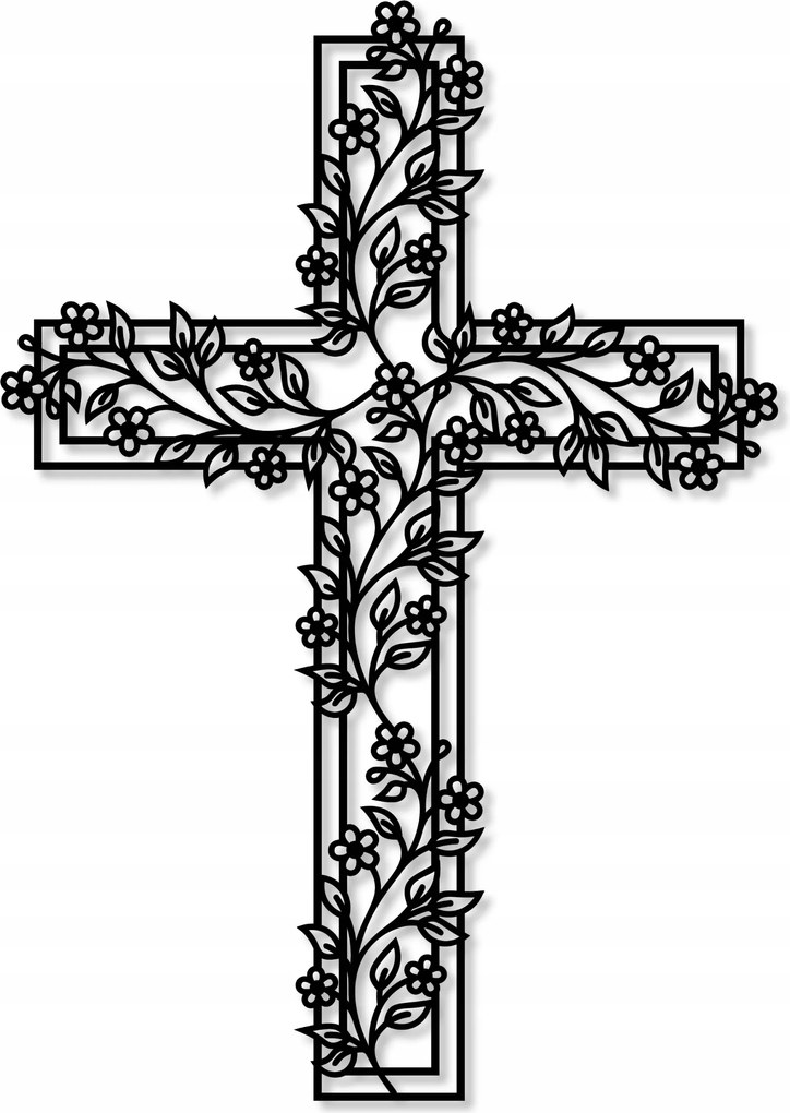 Fa Kereszt Falra 50 CM Fali Kereszt 3D Devocialia Fa Keresztek