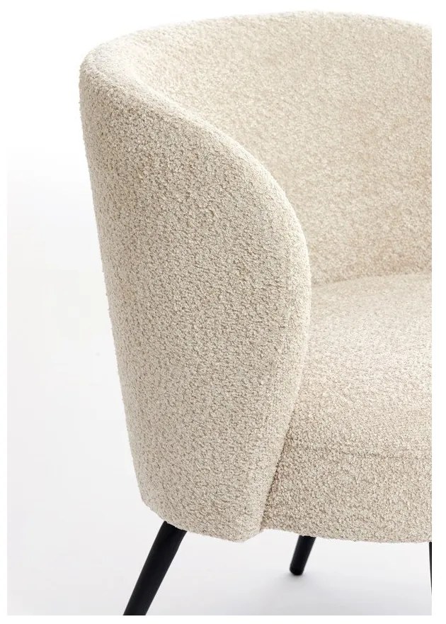 Krémszínű buklé fotel Dieyda – Light & Living