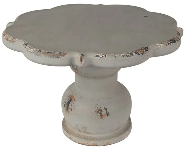 Antikolt szürke fa talpas tortaállvány