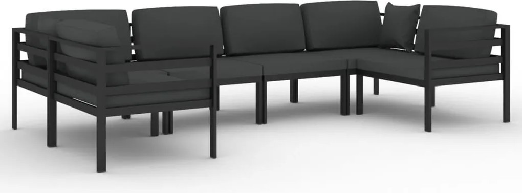 vidaXL 6 részes antracitszürke alumínium kerti ülőgarnitúra párnákkal