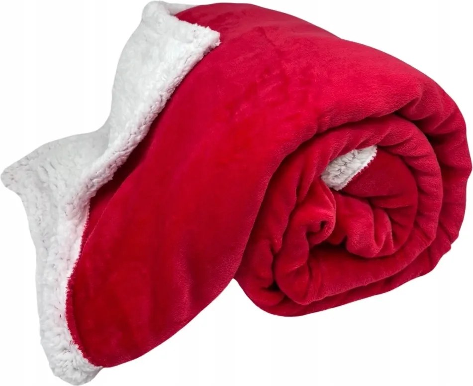 Mikroflanel takaró bárány mintával, Mancsnyom kollekció, piros