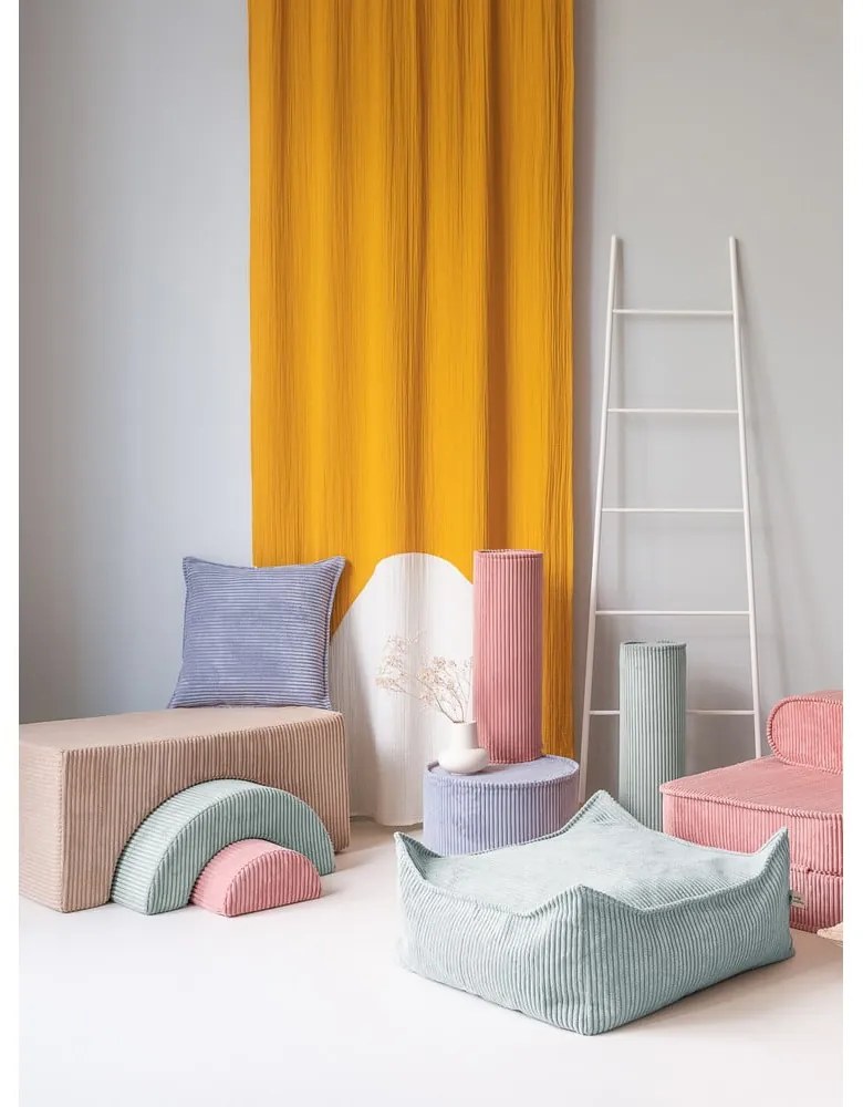 Világosbarna kordbársony habszivacs játszótér 3 db-os magasság 37 cm 75x49 cm Rainbow Montessori – Wigiwama