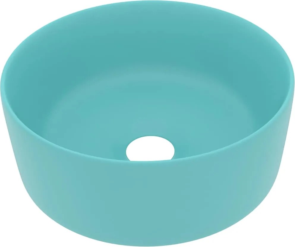 vidaXL kerek matt világoszöld kerámia luxus mosdókagyló 40 x 15 cm