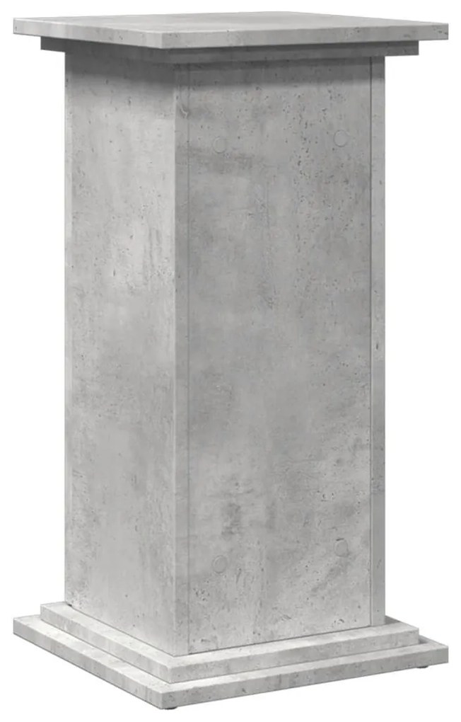 betonszürke szerelt fa bemutatóállvány tárolóval 31x30x60 cm